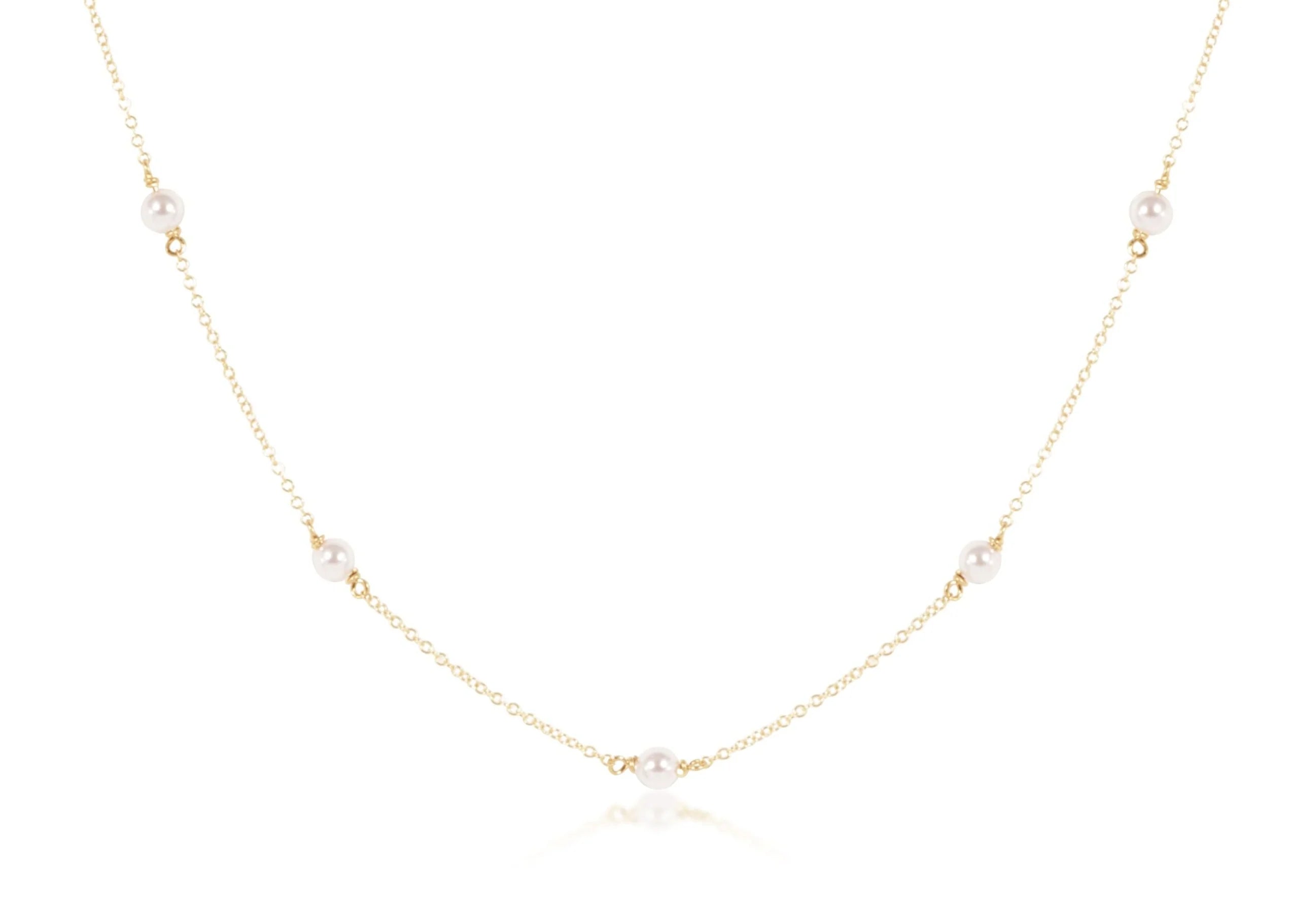 ENEWTON 17” Choker SIMPLICITY Gold Chain Gold - 4mm Pearl