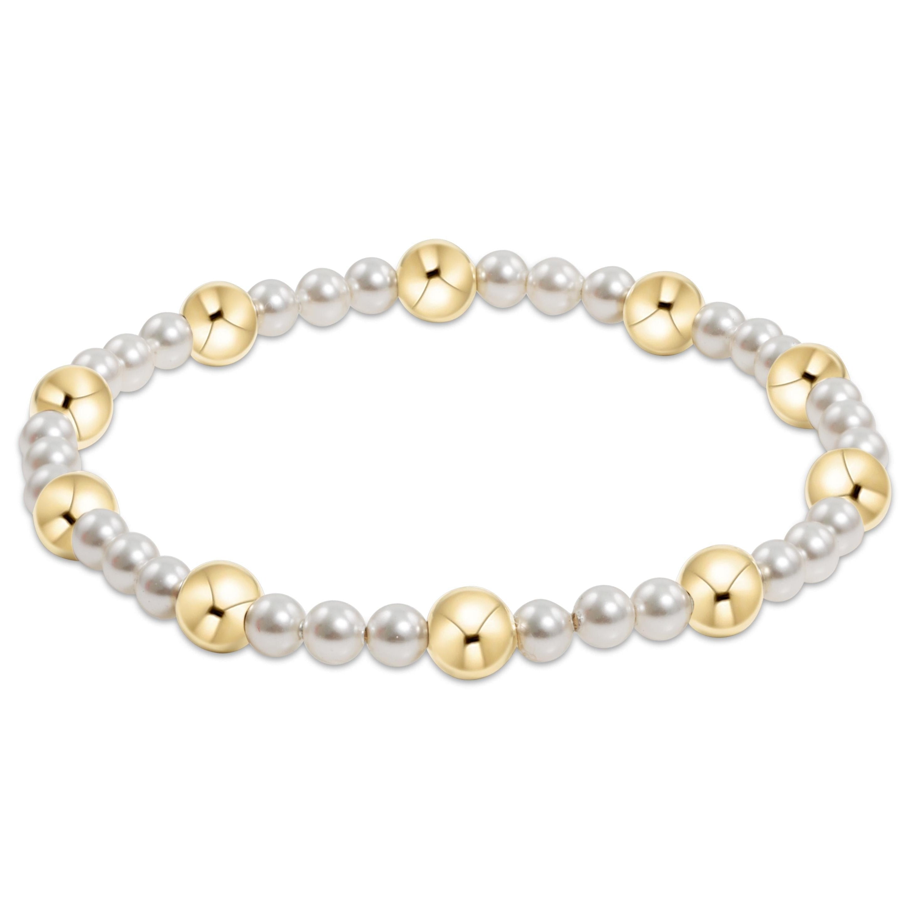 ENEWTON Pearl SINCERITY Pattern Bead Bracelet 6mm gold