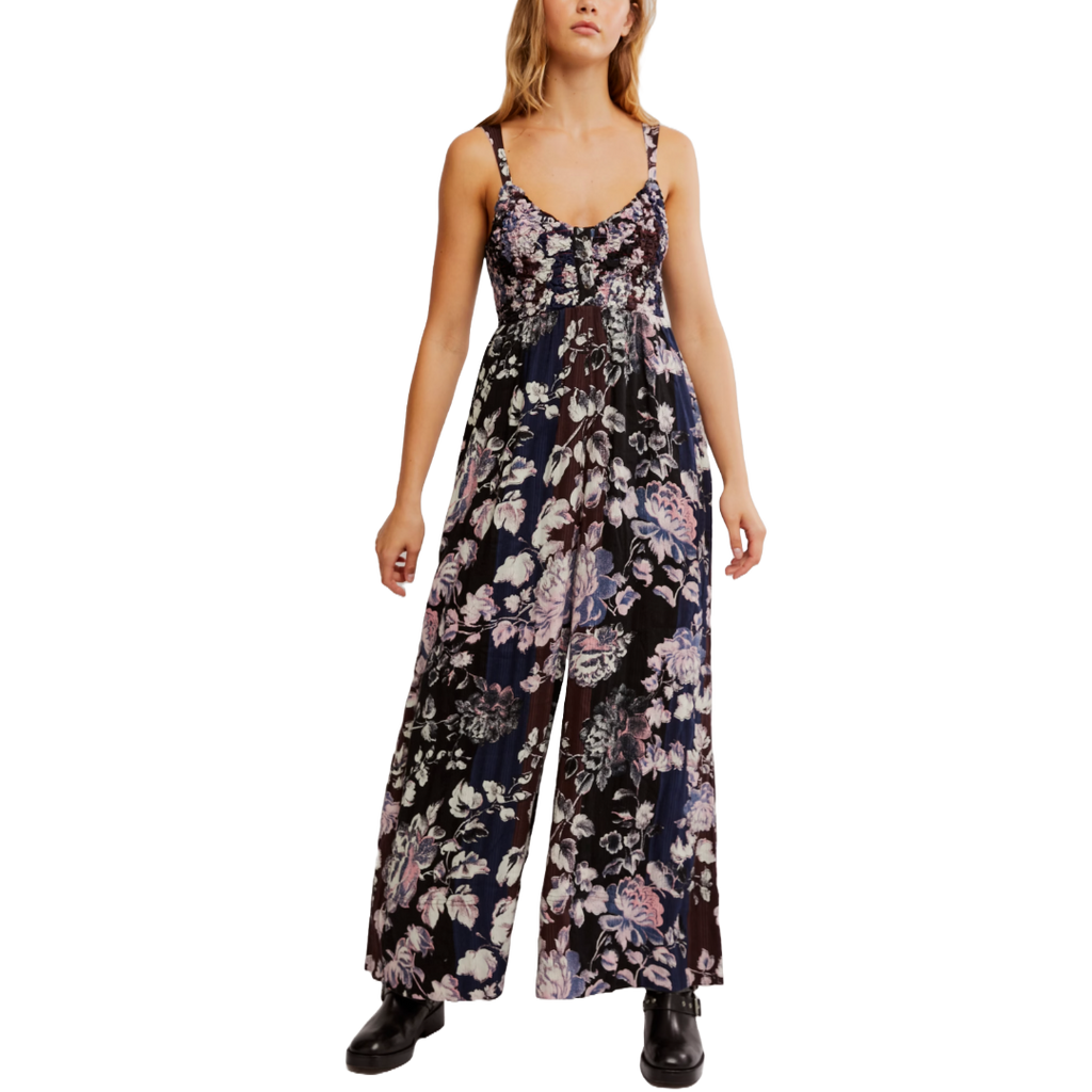 FREE PEOPLE Floral MELROSE Smocked Jumpsuit