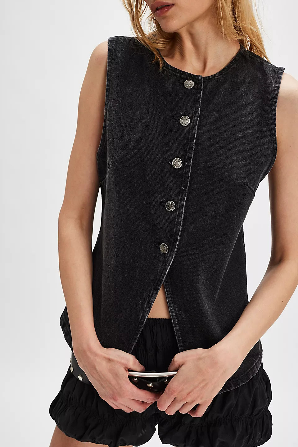 FREE PEOPLE Vest AIMEE Denim Vest