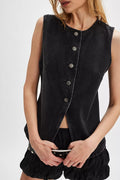 FREE PEOPLE Vest AIMEE Denim Vest
