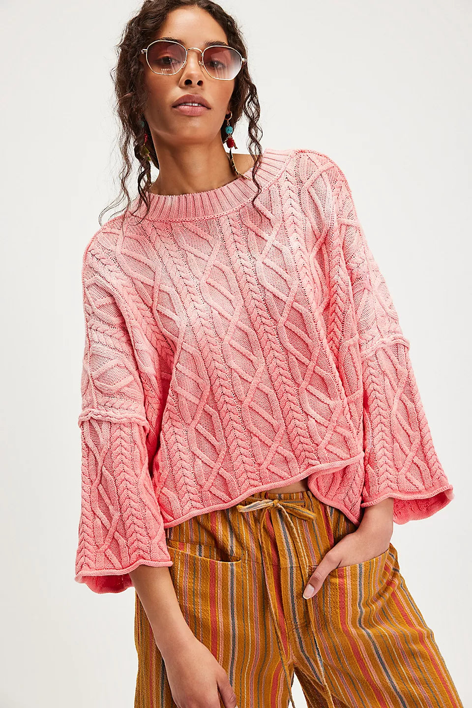 FREE PEOPLE Ombré WASHED ASHORE Sweater Top