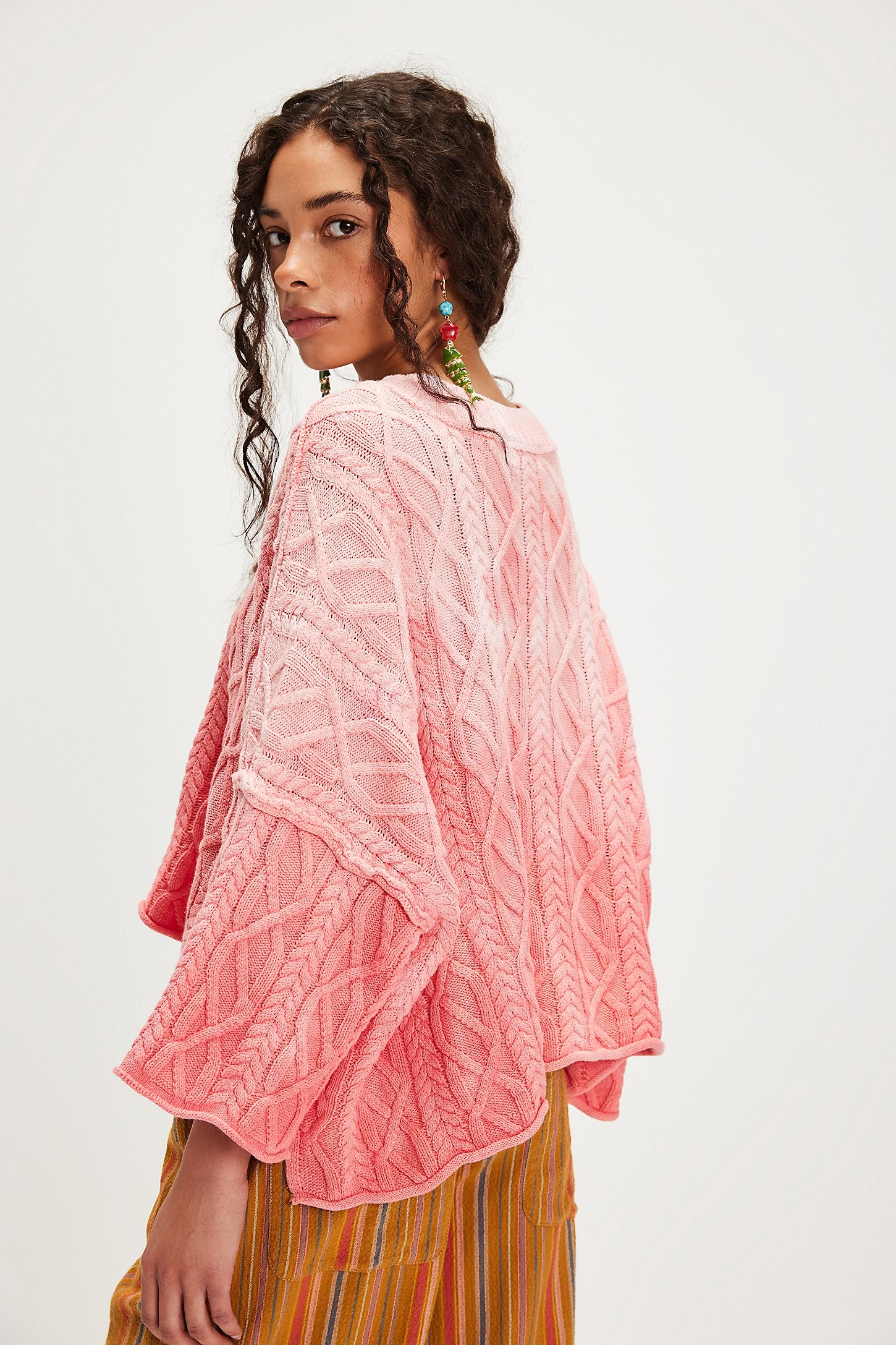 FREE PEOPLE Ombré WASHED ASHORE Sweater Top