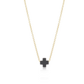 ENewton CHARCOAL Signature CROSS 16” Gold Necklace