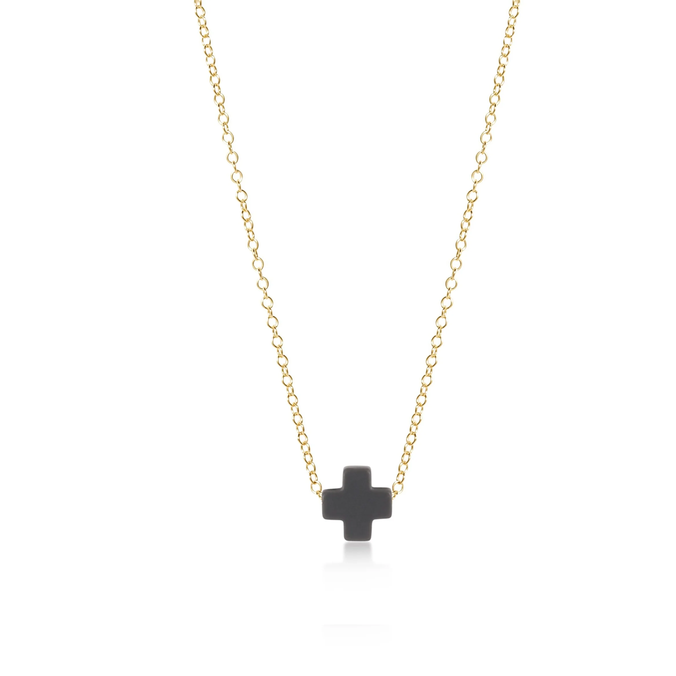 ENewton CHARCOAL Signature CROSS 16” Gold Necklace