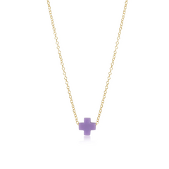 ENewton Small PURPLE Signature CROSS 16” Gold Necklace