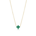 ENewton Small EMERALD Signature CROSS 16” Gold Necklace
