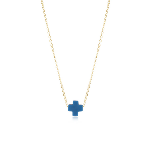 ENewton COBALT Signature CROSS 16” Gold Necklace