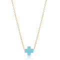 ENewton TURQUOISE Signature CROSS 16” Gold Necklace