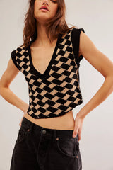 FREE PEOPLE GeoPrint LOLA Sweater Vest Top