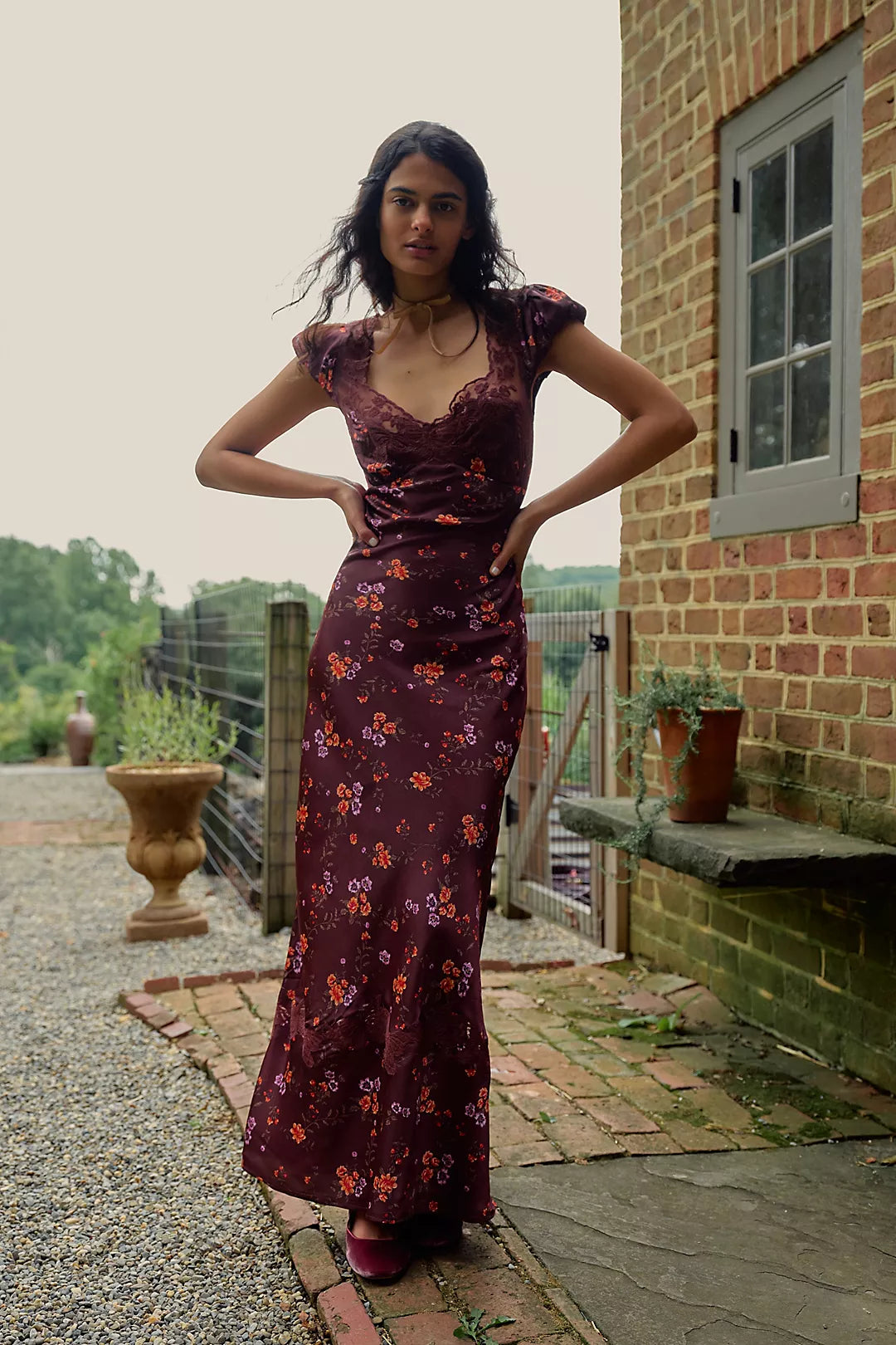 FREE PEOPLE Satin BUTTERFLY BABE Maxi Dress FREE PEOPLE Satin BUTTERFLY BABE Maxi Dress