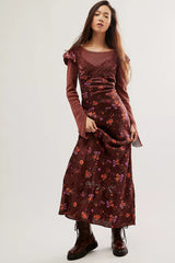 FREE PEOPLE Satin BUTTERFLY BABE Maxi Dress