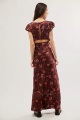 FREE PEOPLE Satin BUTTERFLY BABE Maxi Dress