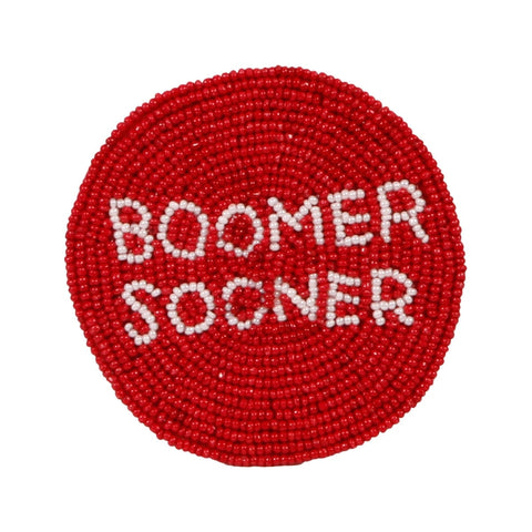 DD Oklahoma BOOMER SOONER Beaded Button