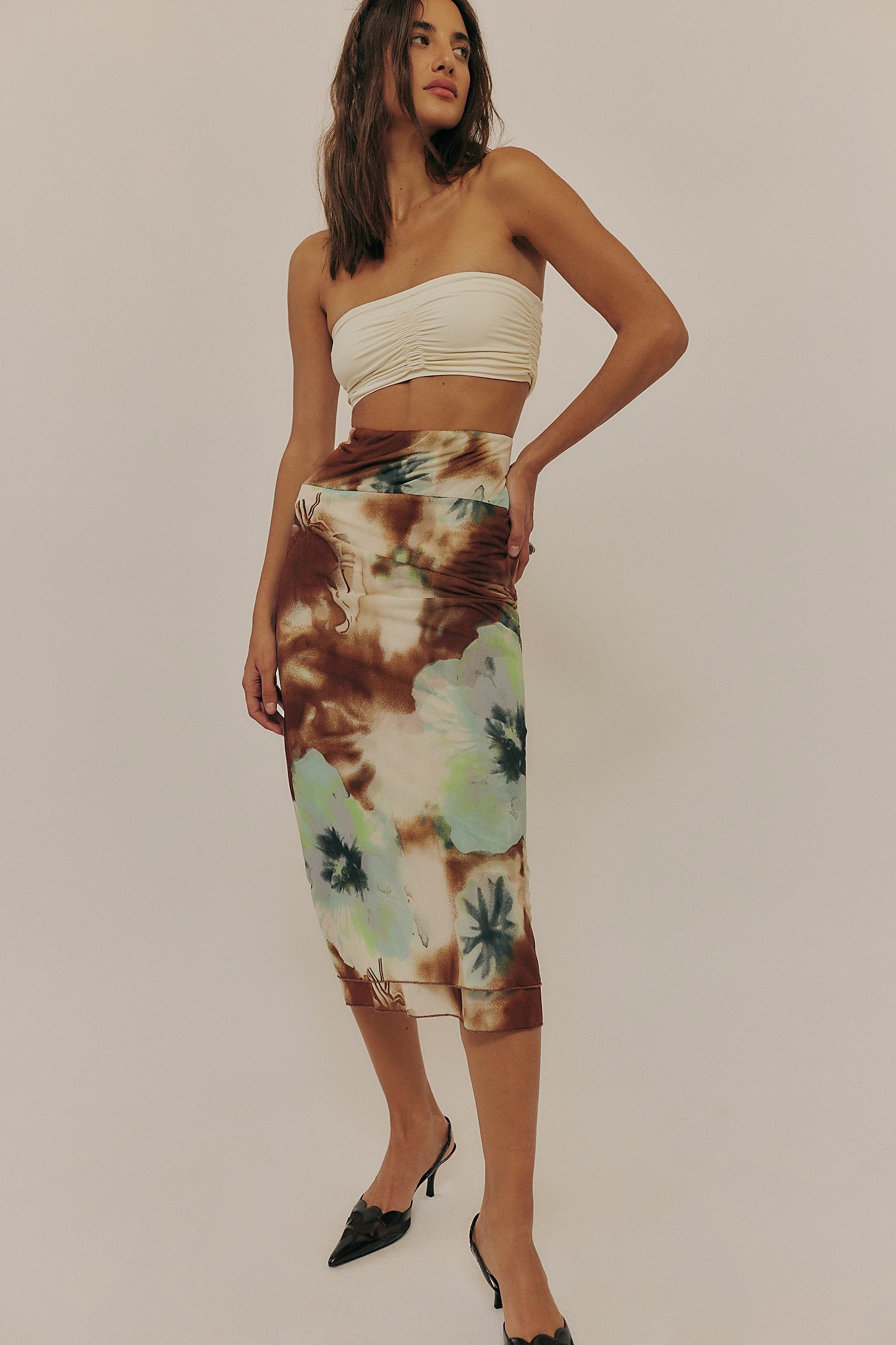 FREE PEOPLE Mesh SUNSET Maxi Skirt