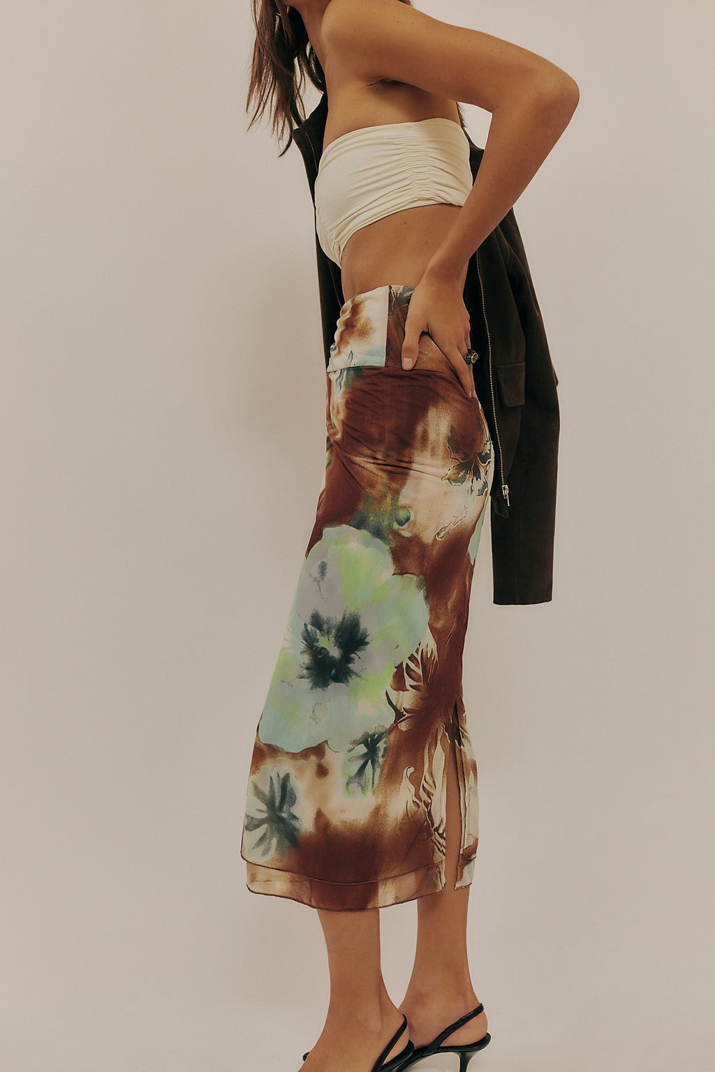 FREE PEOPLE Mesh SUNSET Maxi Skirt