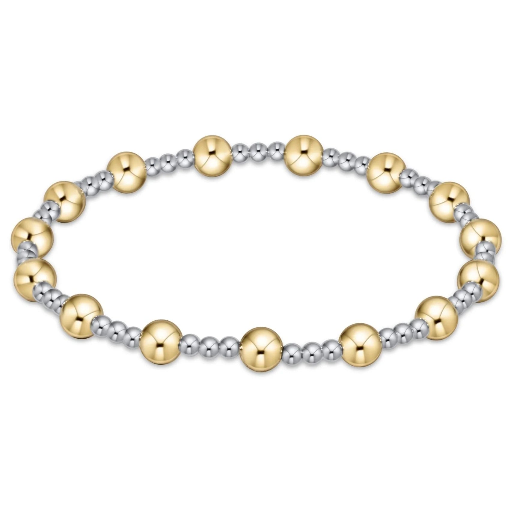 ENEWTON Classic SINCERITY Pattern 5mm Bead Bracelet - Mixed Metal