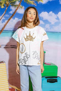 QUEEN OF SPARKLES Sequin BRIDE ALLOVER Tee Top