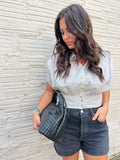 FREE PEOPLE Stripe CASSIE Sleeveless Collar Top