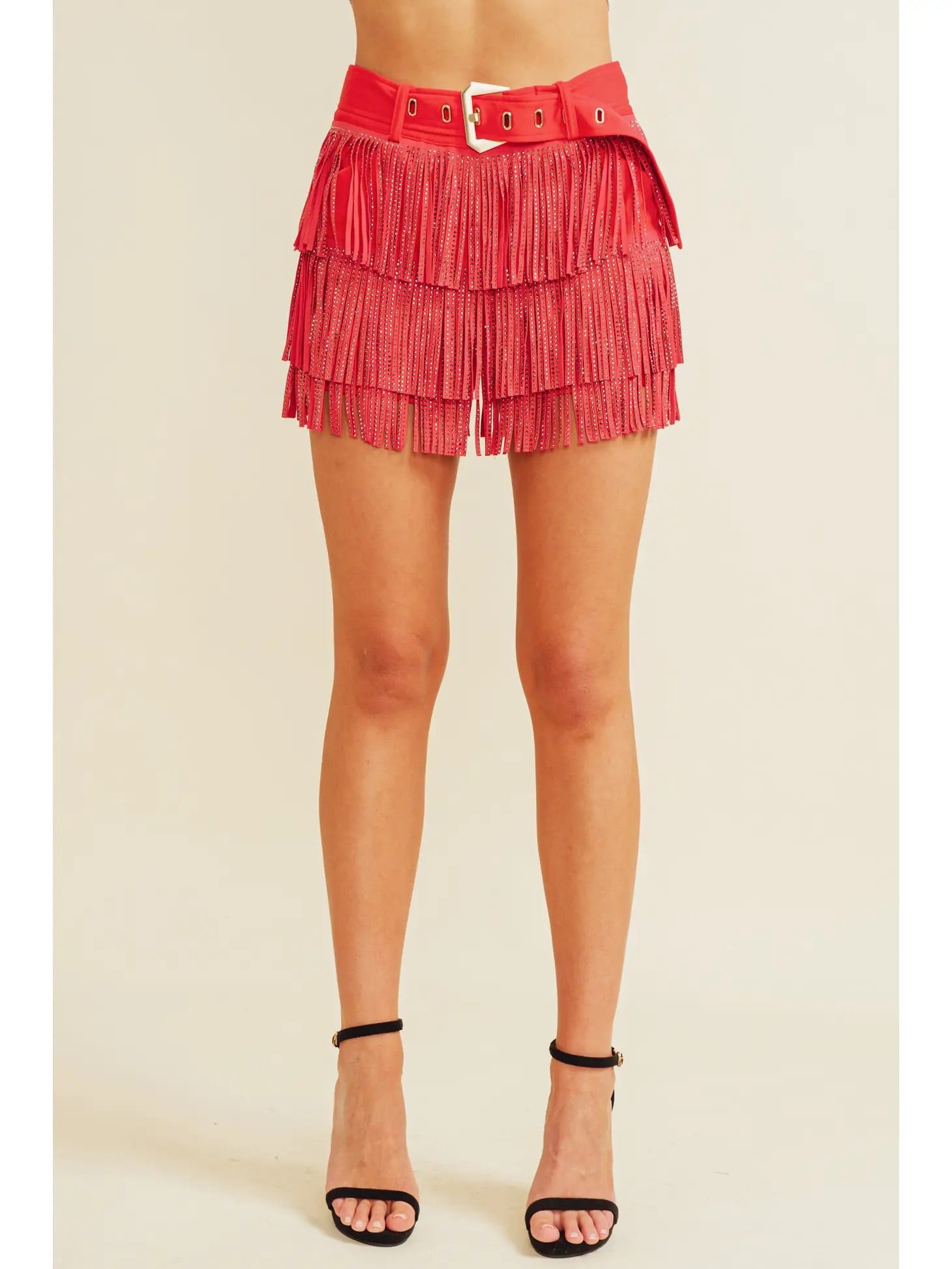 DIXIE Rhinestone Fringe Skirt