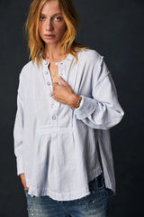 FREE PEOPLE Pinstripe EDGE Washed Shirt