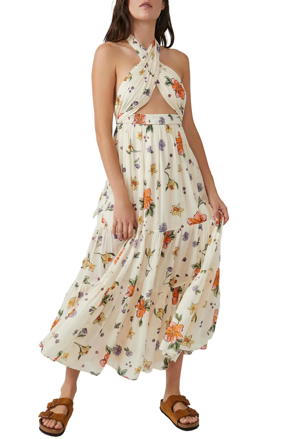 free people luna maxi dress Free People NWT Size Large Mixed Floral Luna Grace Maxi Dress NEW