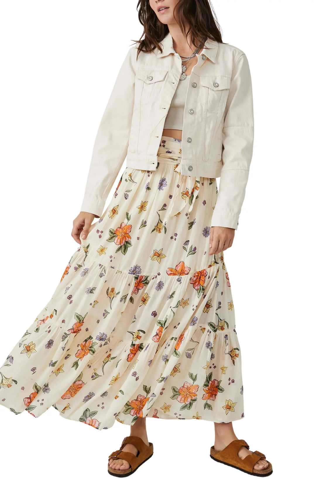 FREE PEOPLE Convertible LUNA Floral Maxi Skirt