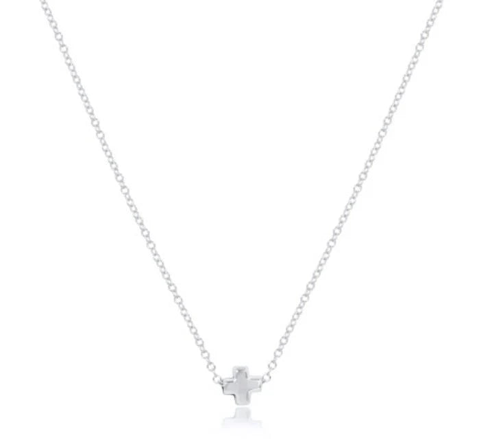ENEWTON 16" Small SIGNATURE CROSS Sterling Silver Gold Necklace