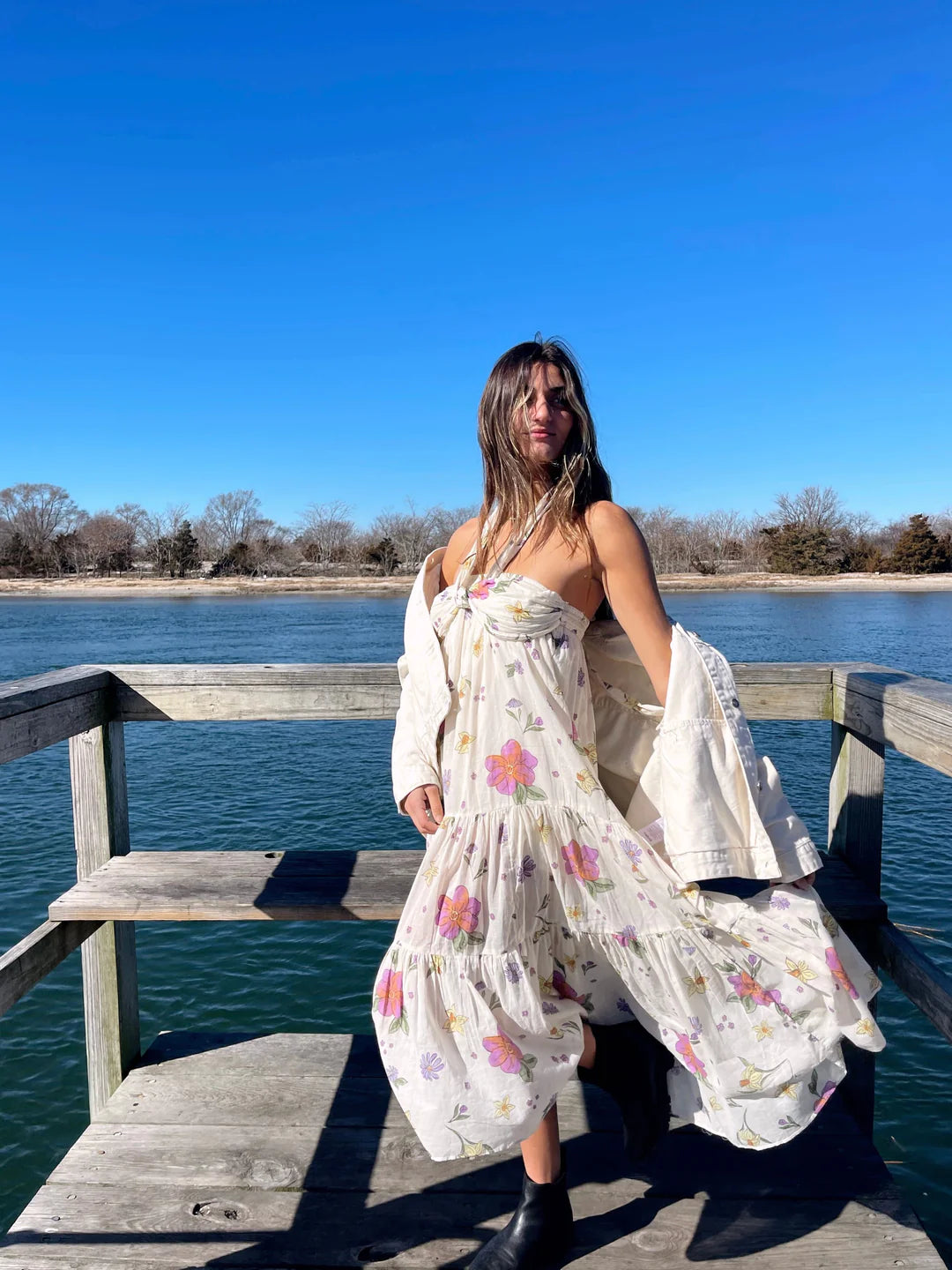 FREE PEOPLE Convertible LUNA Floral Maxi Skirt