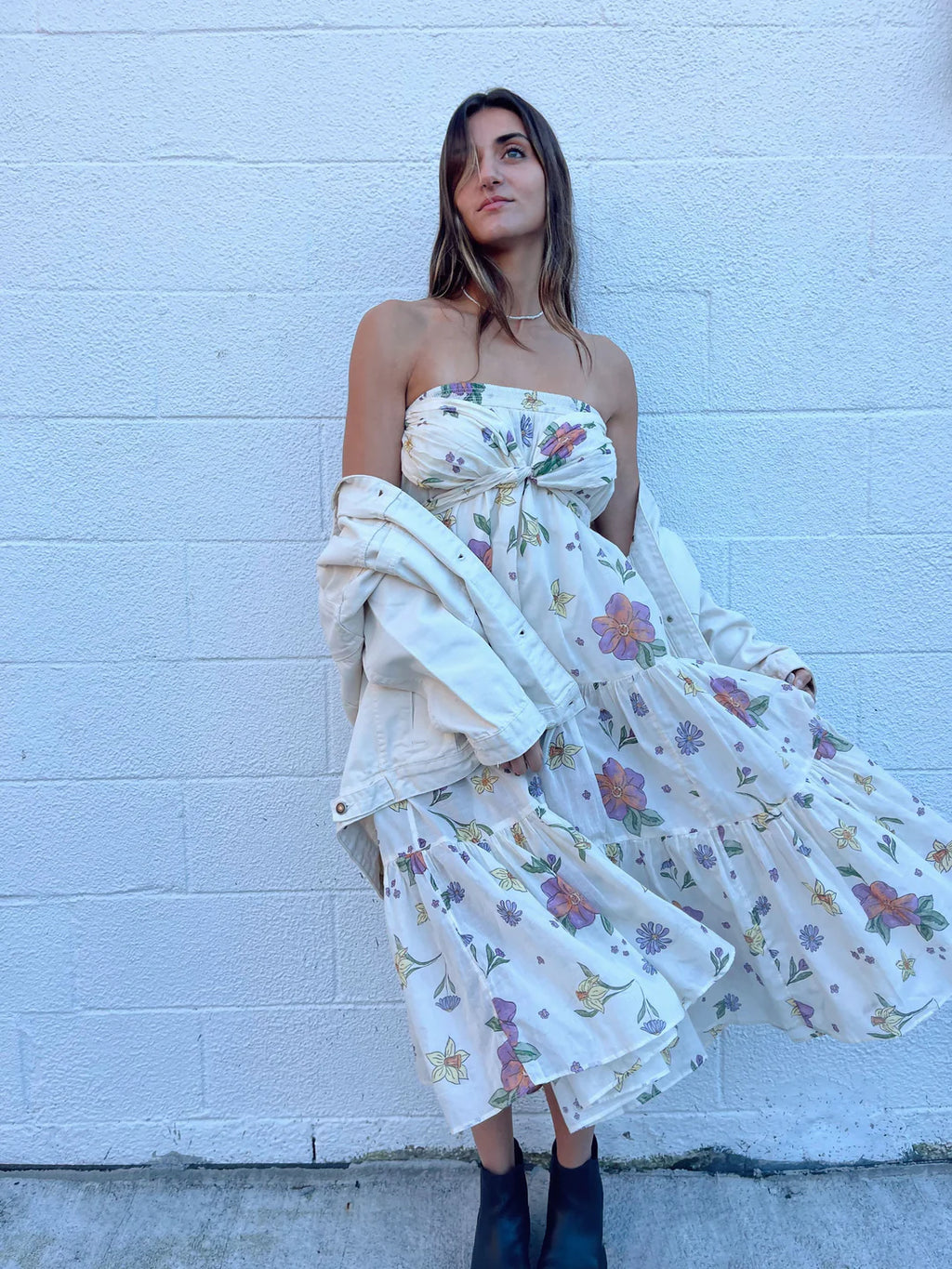 FREE PEOPLE Convertible LUNA Floral Maxi Skirt