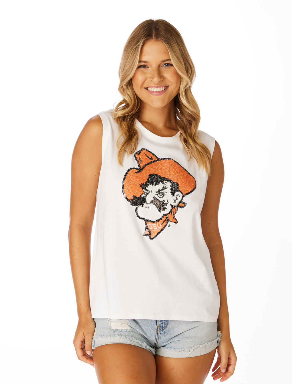 SS OK State Sequin PISTOL PETE Tank Top