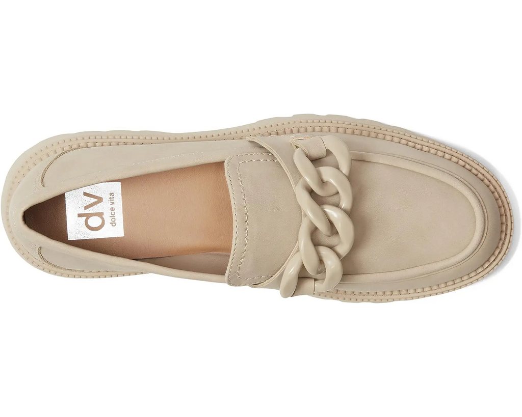 DOLCE VITA DV Suede LARAZZO Chain Loafer Shoe Silver Accents