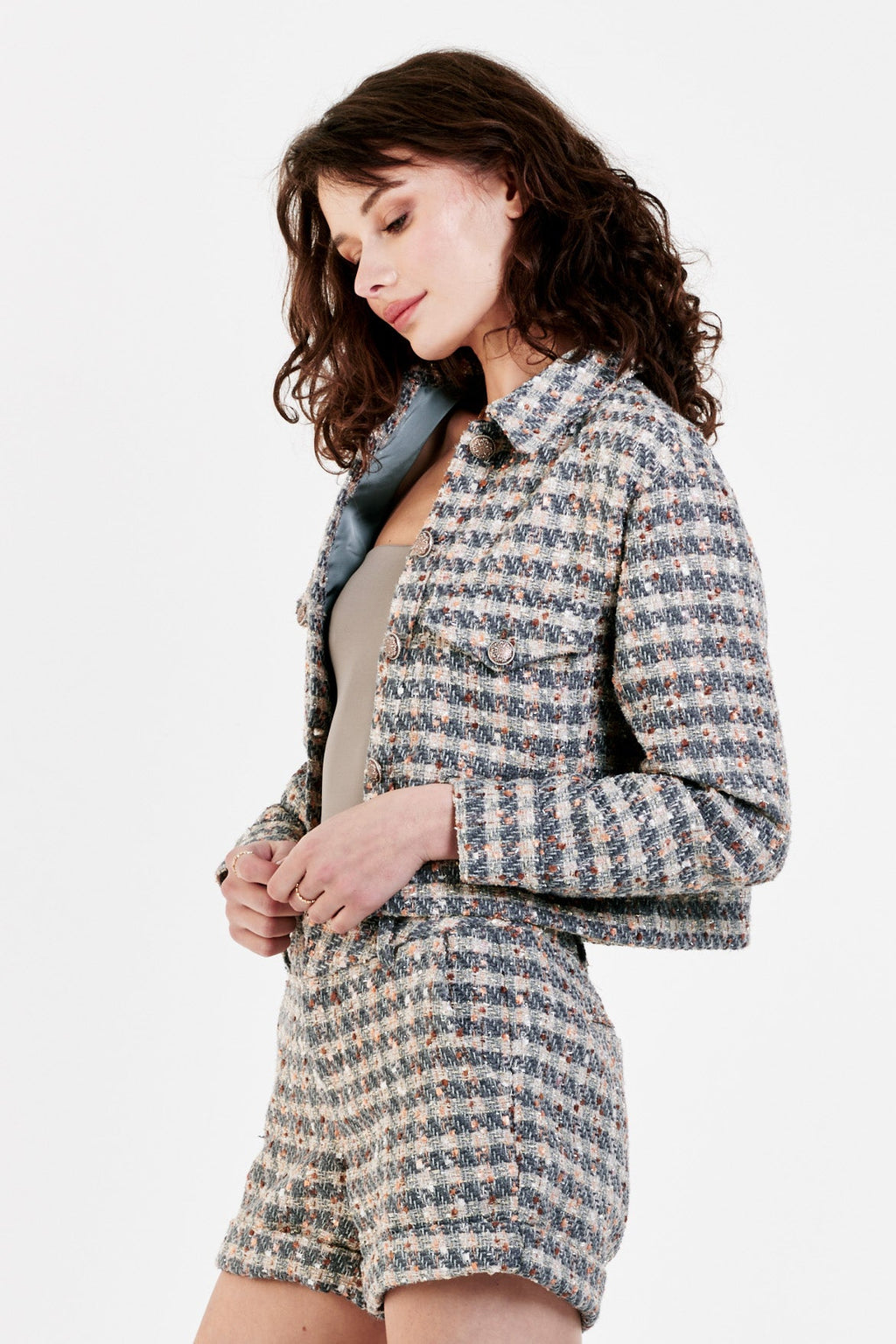 ANOTHER LOVE Tweed MORGAN FringeHem Crop Jacket