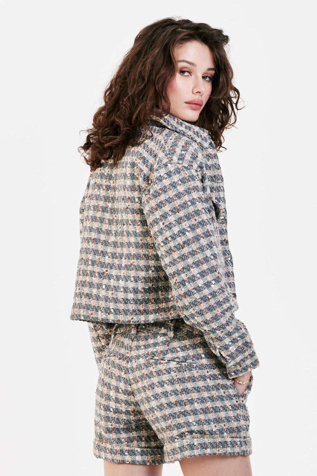 ANOTHER LOVE Tweed MORGAN FringeHem Crop Jacket
