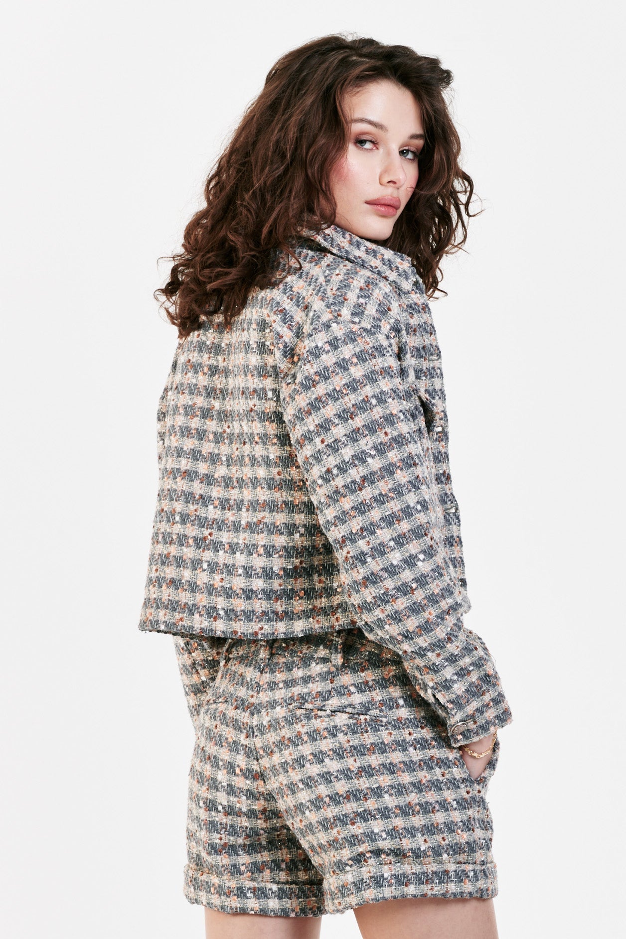 ANOTHER LOVE Tweed MORGAN FringeHem Crop Jacket