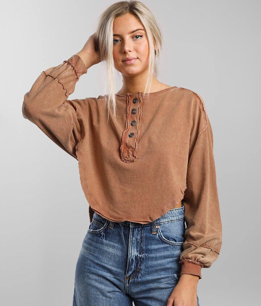 FREE PEOPLE RoundHem MELODI Henley TOP