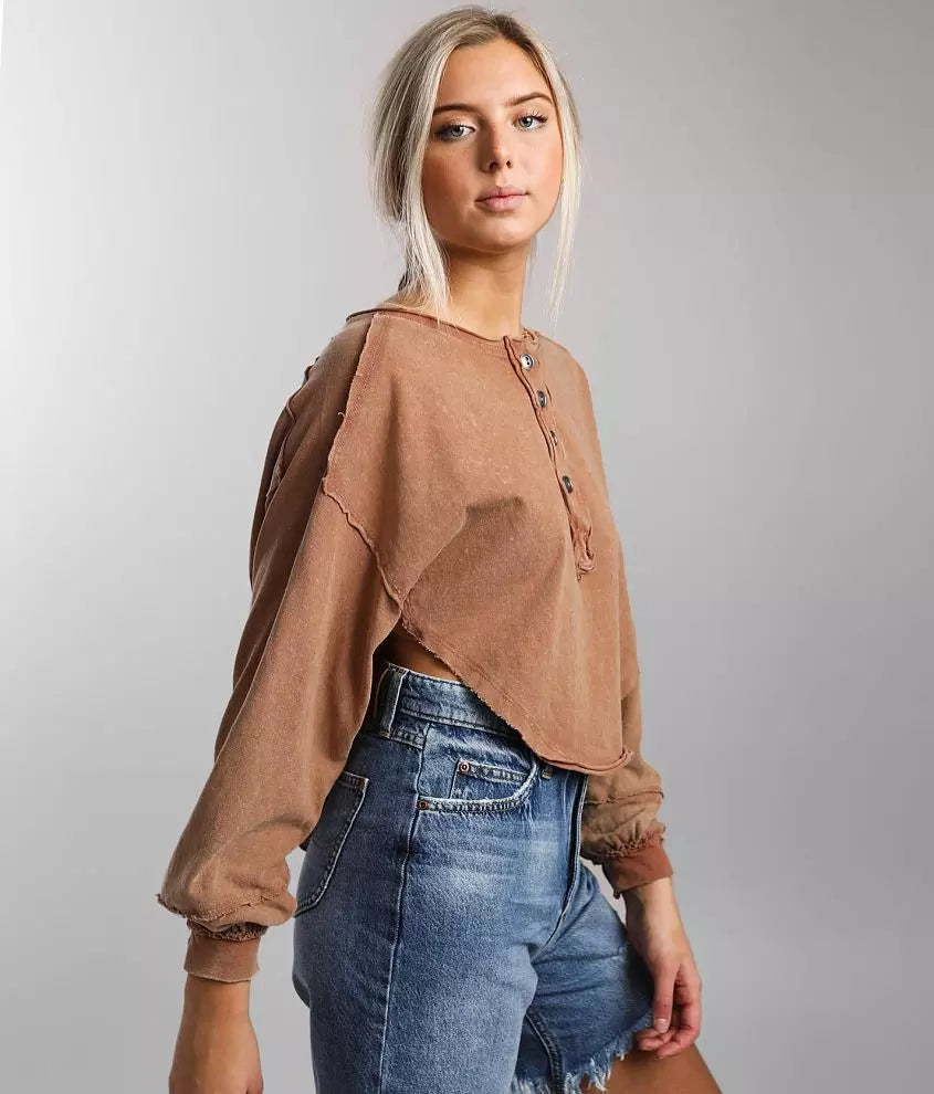 FREE PEOPLE RoundHem MELODI Henley TOP