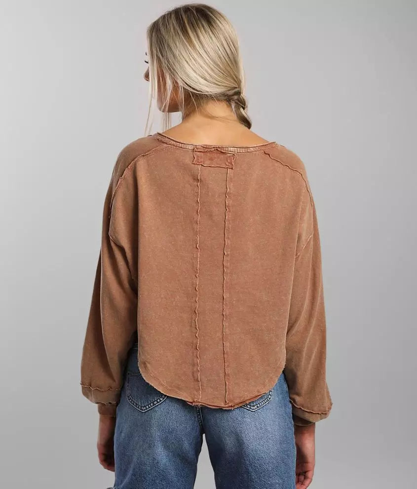 FREE PEOPLE RoundHem MELODI Henley TOP