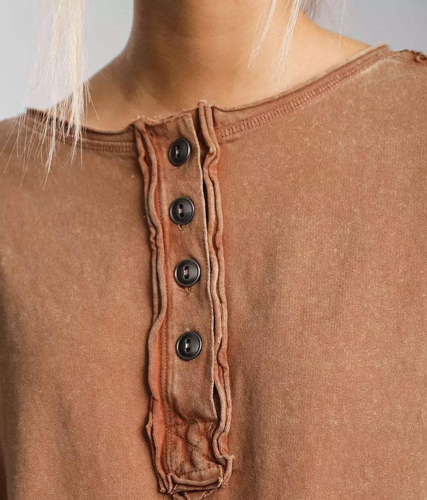 FREE PEOPLE RoundHem MELODI Henley TOP