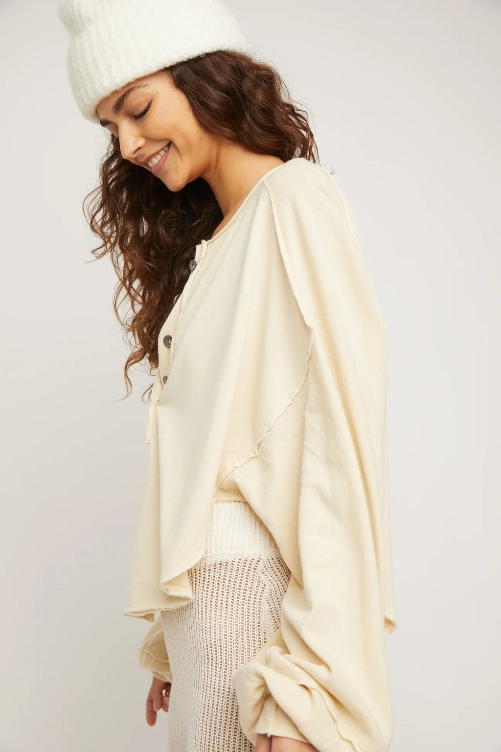 FREE PEOPLE RoundHem MELODI Henley TOP