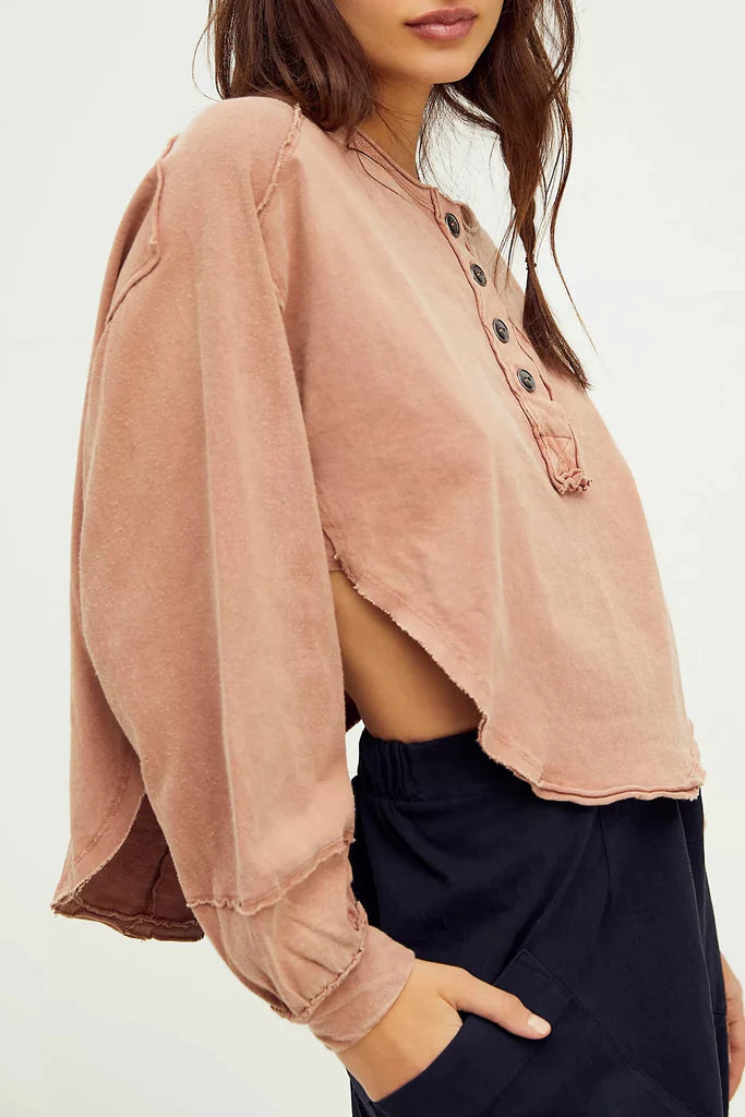 FREE PEOPLE RoundHem MELODI Henley TOP