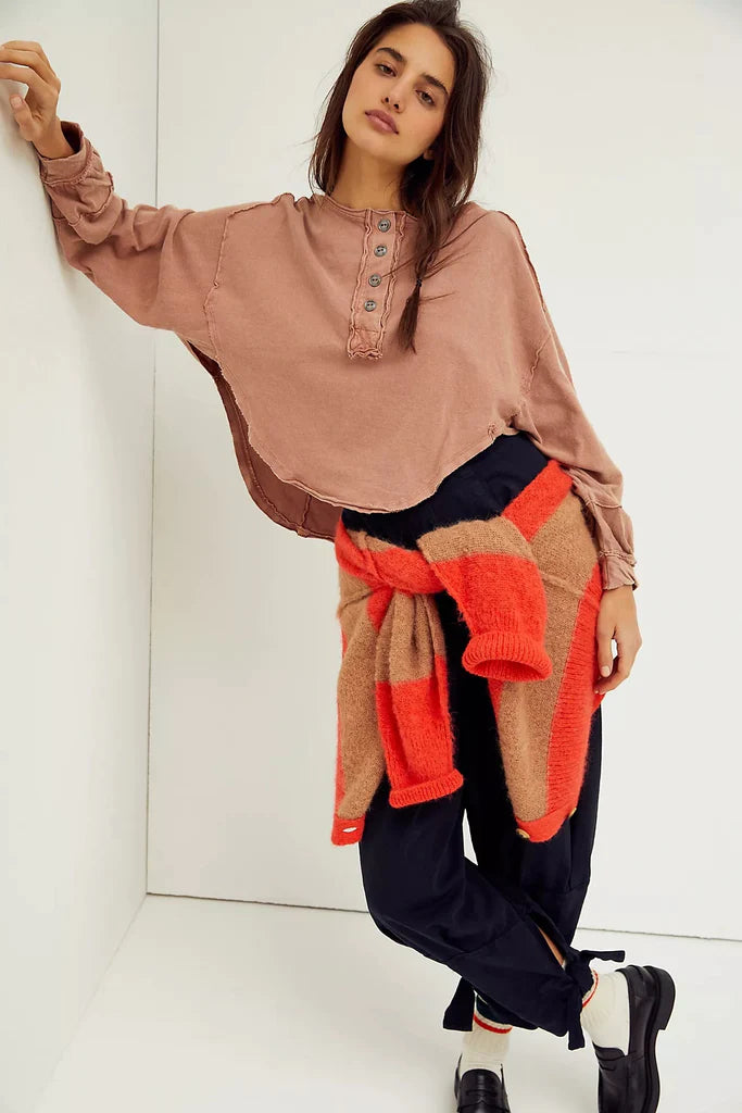 FREE PEOPLE RoundHem MELODI Henley TOP