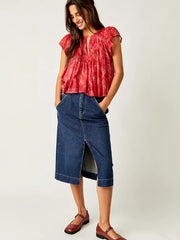 FREE PEOPLE Printed PADMA Top