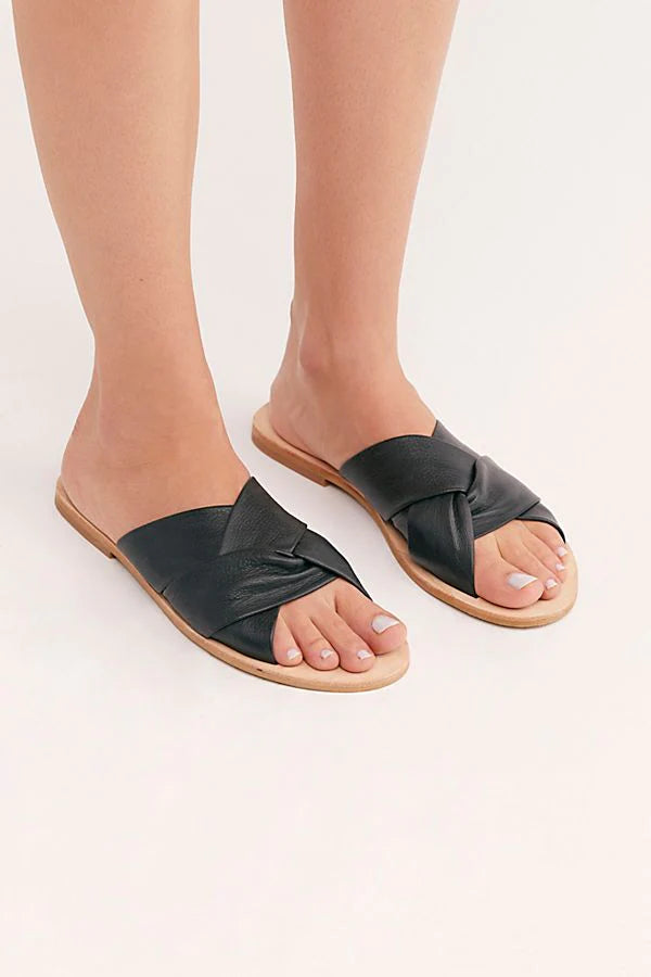 FREE PEOPLE Leather CrissCross RIO VISTA Slides