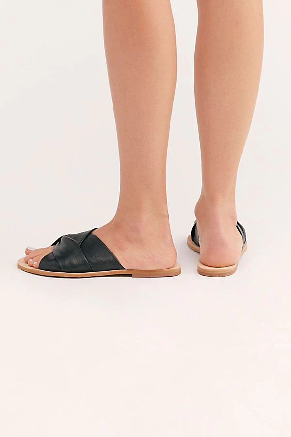 FREE PEOPLE Leather CrissCross RIO VISTA Slides