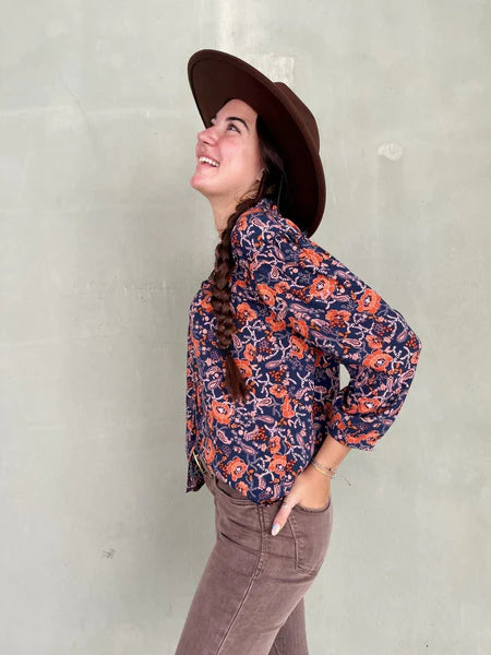 DEAR JOHN Floral RITA ButtonDown Top