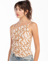 FREE PEOPLE Ruched SAND DUNES Stripe Tank Top