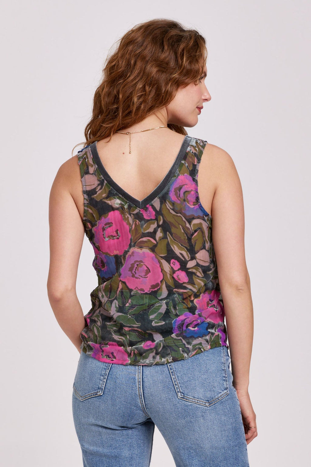 ANOTHER LOVE BurnOut ACACIA Floral Tank