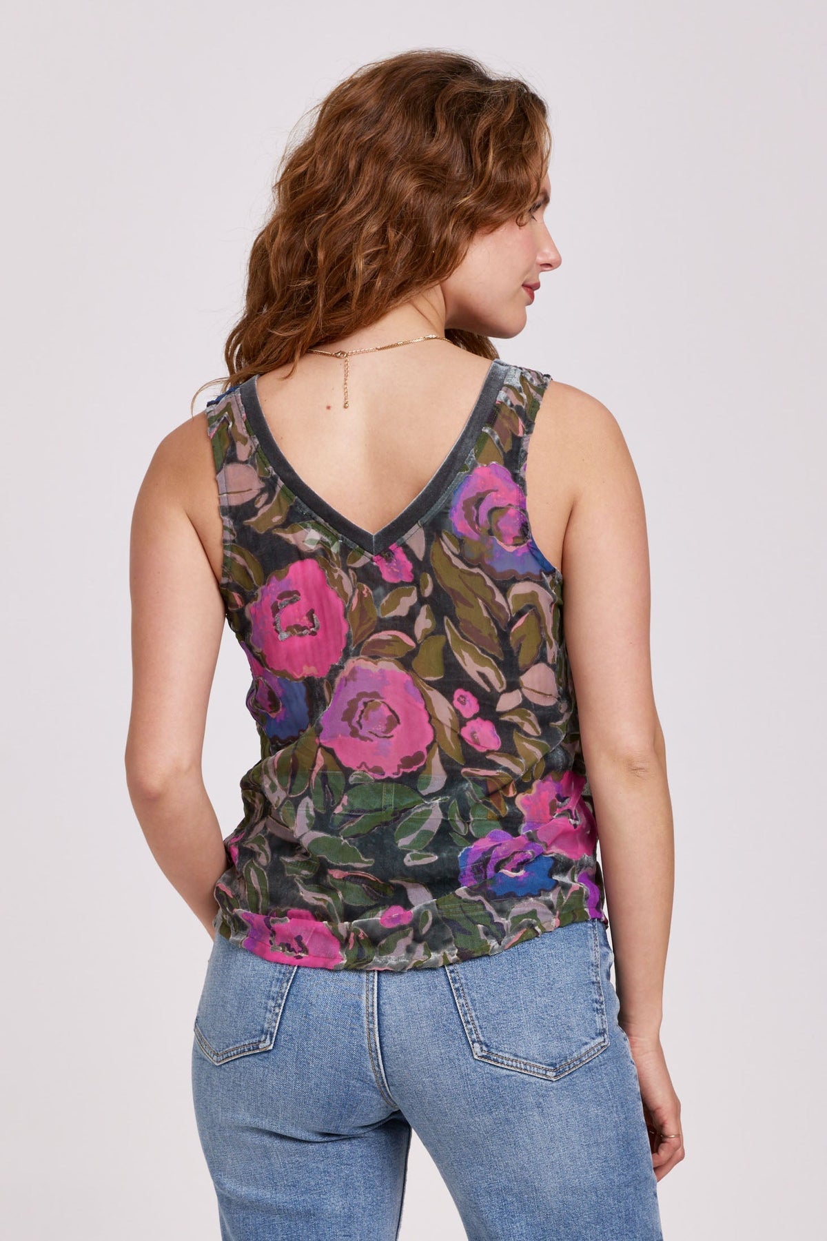 ANOTHER LOVE BurnOut ACACIA Floral Tank