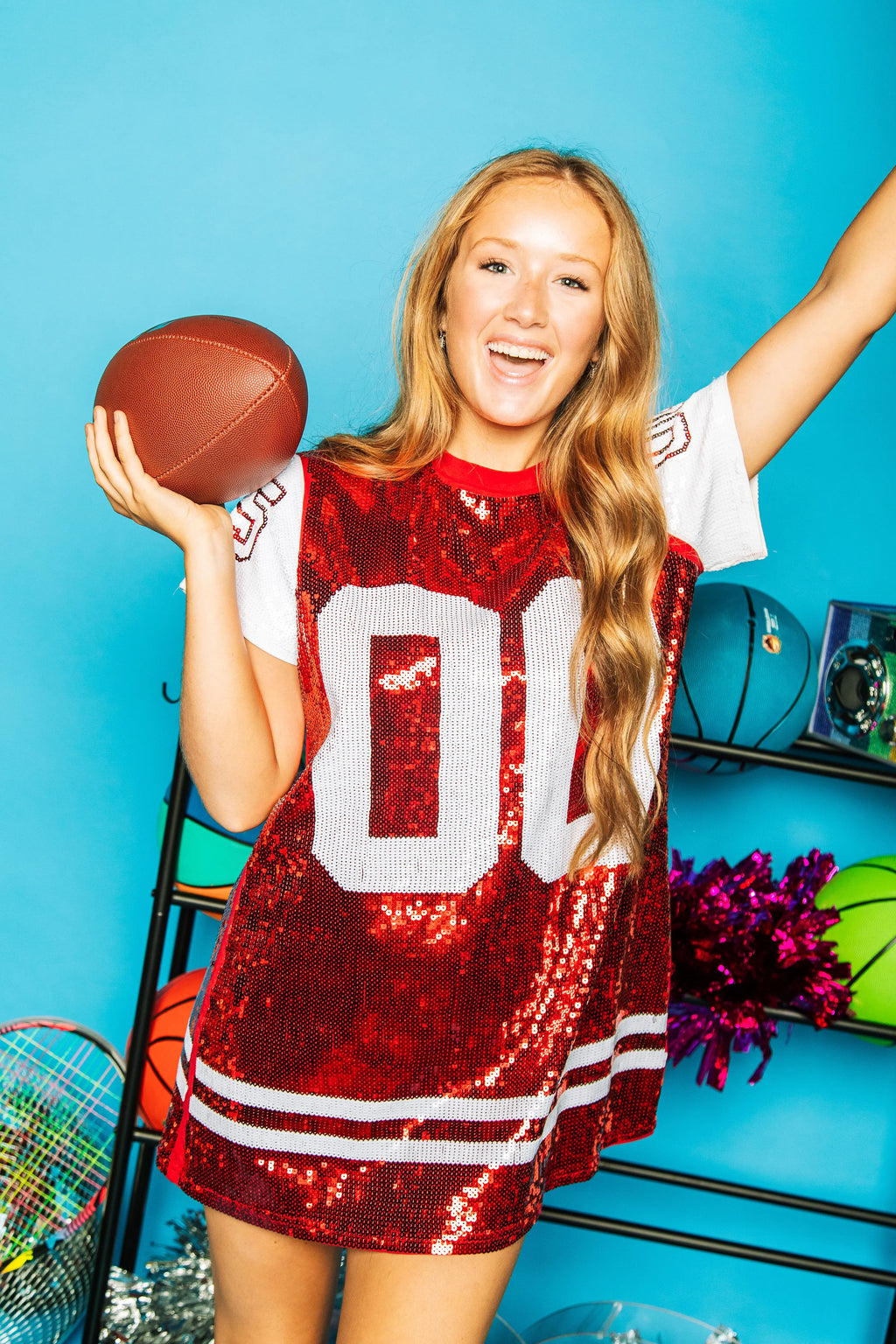 QUEEN OF SPARKLES Full Sequin QUEEN Jersey Dress